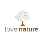 Love Nature Logo – Abstract Tree with Colorful Hearts